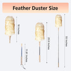 Cedenoo Lambswool Duster Extendable 22–55 Inch Natural Wool Duster with Flexible Head for Ceilings Furniture Blinds Electronics Washable Reusable