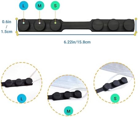 5Pcs Silicone Mask Holder Mask Ear Saver, Face Mask Extender Strap, Face Mask Holder to Protect Ears, Mask Straps for Back of Head, Adjustable Ear Savers for Face Masks, Soft Reusable Extension Bands