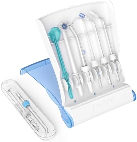 Replacement Heads for Waterpik, Replacement Picks for Water Pik Water Flosser (8 Tips Combo + Storage Case + Travel Case)