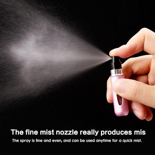 Travel Perfume Bottle Refillable - 5ml Mini Portable Perfume Atomizer Sprayer, Leak-Proof Design, Pack of 8 with Color Options