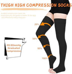 20-30 mmHg Thigh High Compression Socks for Women & Men, Compression Stockings Graduated Support for Treatment Varicose Veins Swelling