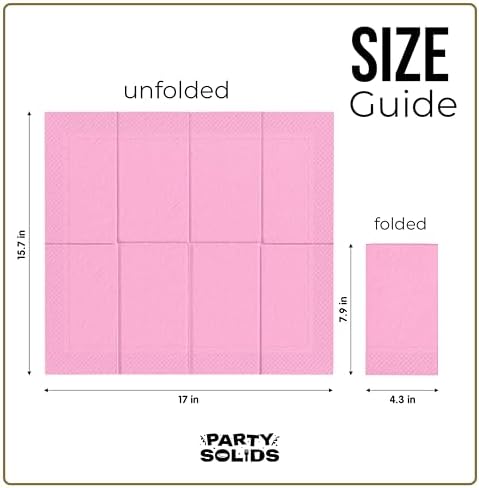Pink Dinner Napkins Disposable 8" x 4" Folded - 40 Pcs 2 Ply Pink Napkins Disposable Paper Guest Towels for Bathrooms, Dinners, Everyday Parties & Party Supplies