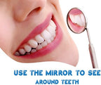 Stainless Steel Dental Mirror #5 with Handle 6.5", Dentist Tool for Teeth Cleaning Inspection, Eyelash Extensions Mirror, Inspect Instrument for Makeup