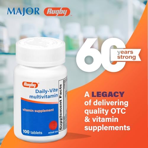 Rugby Daily-Vite Multivitamin - Daily Vitamin Supplement - 100 Tablets (2 Pack)