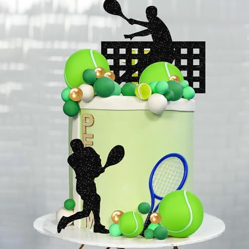 23 PCS Tennis Cake Toppers Sports Ball Cake Decorations for Baby Shower Birthday Party Decorations Supplies