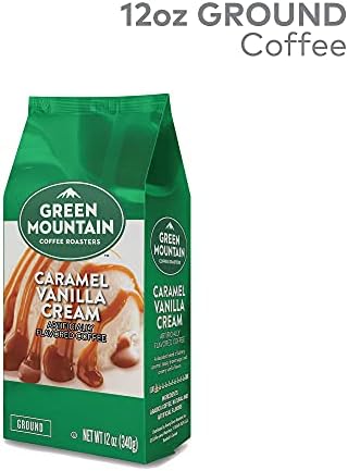 Green Mountain Coffee Roasters, Caramel Vanilla Cream, Ground Flavored Coffee, Light Roast, Bagged 12oz.