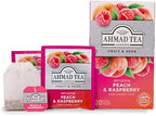 Ahmad Tea Infusions, Peach and Raspberry Teabags, 20 ct (Pack of 6) - Decaffeinated & Sugar-Free