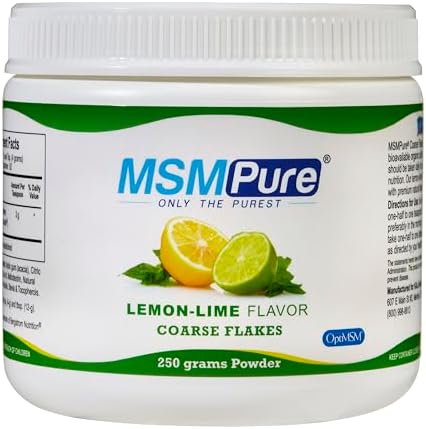 KALA HEALTH MSMPure Lemon Lime Flavored Coarse Flakes 8.8 oz and MSM Gel 8 oz Bundle