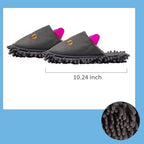Warm Microfiber Slippers Floor Dust Dirt Hair Mop Slippers Shoes Anti-slip for Bedroom Home (Dark gray)