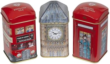 British Heritage Big Ben 3x Mini Tea Tin Gift Pack with 28 Teabags