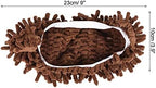 MECCANIXITY Washable Cleaning Shoes Cover Multifunction Chenille Duster Mop Slippers Foot Socks for House Floor, Pack of 6 Brown