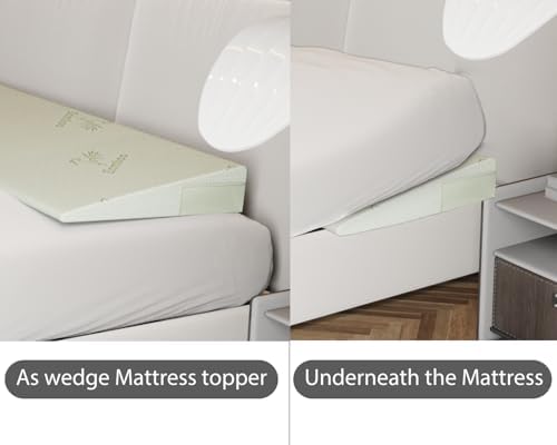 Extra Wide Wedge Pillow for Acid Reflux Relief,Mattress Wedge,Inclined Mattress Elevator,Bed Wedge Pillow for Sleeping,Gerd Snoring,Post Surgery 5" Height,Queen 60"x26"x5"