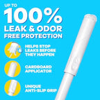 Tampax Cardboard Tampons for Women Super Absorbency, Anti-Slip Grip, LeakGuard Skirt, Unscented, 40 Count