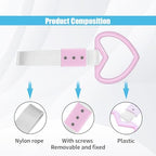 2PCS Heart-Shaped Car Handle Straps, Auto GRAP Handle Warning Pull Ring, Heart Decor for Car, SUV, Subway, Bus