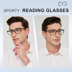 Reading Glasses for Men Square Lightweight TR90 Frame mens Accessories Computer Anti Blue Light Blocking Eyeglasses