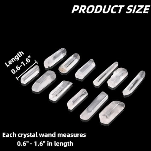 Covzoe 1Lb Clear Quartz Crystals Points, 0.6-1.6 Inch Long Natural Crystal Wands Bulk, Irregular Shape Rough Decorative Crystal Stones for Meditation, Yoga, Cleansing, Energy