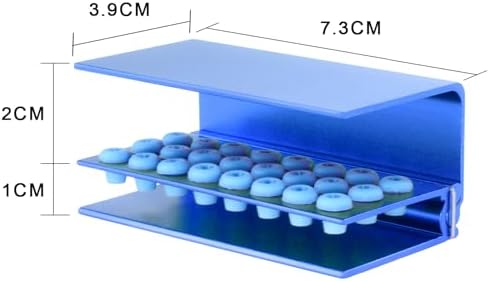 2Pcs 24 Holes Burs Holder Block Case for CA/RA＆FG Autoclavable Burs Organizer Box Sterilizer Case Blue