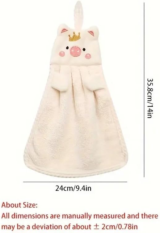 1PC Soft Absorbent Hanging Towel for Kitchen and Bathroom, White