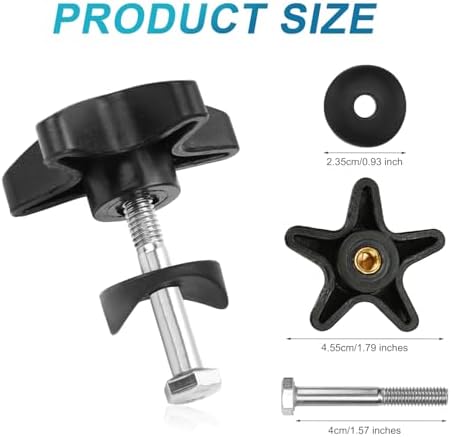 Tinoaly 2 Sets Rollator Walker Replacement Knobs, Comfortable Replacement Arm Adjustment Knobs Universal Drive Walker Parts Accessories for Rollator (Black)