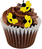 40pcs 1.2" Bee Edible Wafer Ppaer for Cupcake & Cake Toppers,Lollipop Decoration