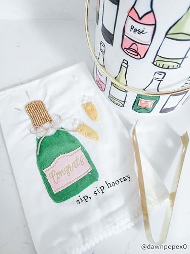 Mud Pie Sip Hooray Wedding Tea Towel; 21" x 14"