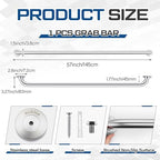Zonon 1 Pcs 57 inch Grab Bar for Bathroom Wide Safety Stainless Steel Front Porch Stairs Railing Straight Shower Handle for Handicapped or Elderly (Classic Style,Silver)