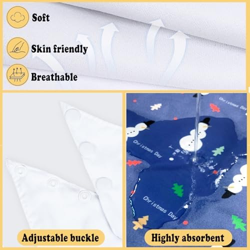 Adult Drool Bibs for Special Needs, 3 Pack Large Bandana Bibs with Adjustable Snaps, Soft and Absorbent Adult Bibs for Eating Clothing Protector for Elderly Women Men Teens Kids