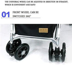 Walker for Seniors Rollator 4 Wheels Walking Rollator, Folding Mobility Walking Aid, Height Adjustable Seat Elderly Walker Aluminum Alloy Trolley