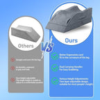 TranquilRelax Leg Elevation Pillows, Wedge Pillow for After Surgery, Memory Foam Leg Support Adjustable, Comfort Care for Back Knee Hip Ankles Pain, Knee Pillow for Sleeping Blood Circulation Grey