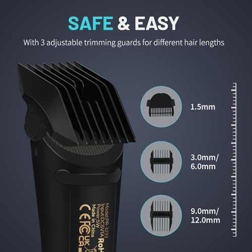 PRITECH Manscape Body Hair Trimmer for Men - Waterproof Pubic Hair Ball Trimmer, Ceramic Blade Electric Body Shavers for Men with USB-C Charging, Wet & Dry Use & Nick-Free Razor, Sensitive Skin Safe