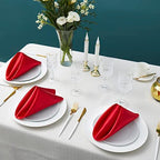 100 Pack Square Satin Dinner Napkins, 20x20 Inches Silky Soft Smooth Table Cloth Napkins for Restaurant Weddings Banquet Party Decoration, Red