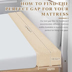 Bed Gap Filler,High-Density Bed Crack Filler with Removable Cover,Mattress Extender for Headboard Gap,Spacer Filler Between Mattress and Wall,Bed Wedge Gap Filler,Beige,39"x2"x6",Twin/Twin XL