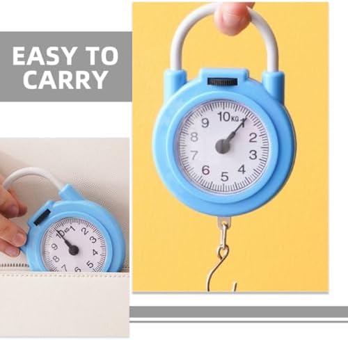 Alipis 2pcs Portable Mini Hanging Electronic Weighing Scales with Hook, High Precision Spring Luggage Scales for Travel and Home Use, Yellow and Blue