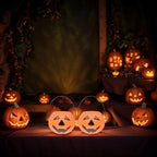 SAFIGLE Mini Pumpkin Candy Bucket 1.23 Inch Plastic Trick or Treat Pail Portable Candy Holder and Tabletop Decoration for Halloween Kids Party
