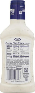 Kraft Dressing, 1 Bottle, for Salads and Dipping, Chunky Blue Cheese, No High-Fructose Corn Syrup, No Artificial Flavors, 16 oz (Pack of 2)