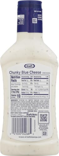 Kraft Dressing, 1 Bottle, for Salads and Dipping, Chunky Blue Cheese, No High-Fructose Corn Syrup, No Artificial Flavors, 16 oz (Pack of 2)