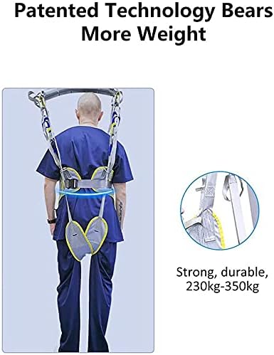 Transfer Nursing Sling Toileting Hoist Sling, Lift Walking Slings,Standing Aid Strap,Divided Leg Full Body Leg Trainers Exercise Support Reusable and Washable