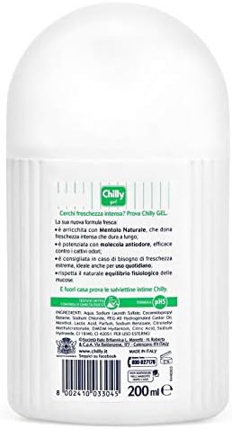 Chilly:"Formula Fresca" ("Fresh Formula") Gel Intimate Cleanser 6.76 Fluid Ounce (200ml) Package [ Italian Import ]