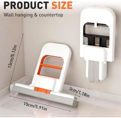 1pc Multi-Functional Mini Mop - Retractable, Wet & Dry Use, for Bathroom, Kitchen, Countertops, Glass, Tile-with One-Hand Squeeze Handle & Replaceable Head