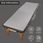 Grey 73x24x2 inch Memory Foam Massage Table Topper with Removable Cover-Elastic Bands Non-Slip-Lash Bed Cushion for Beauty and Massage