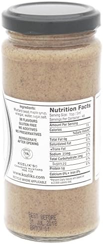 Kozliks Amazing Maple Sweet Brown Yellow Dijon Natural Gluten Free Non-GMO Mustard, 8.5oz Jar …