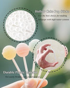 100Pcs Plastic Cake Pop Sticks, 6-inch Hollow Lollipop Sticks, Thick 4mm Candy Making Accesories for Hard Candy Chocolate Cookies Rice Krispie (6-inch)