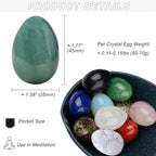 Erliway 1.8 x 1.4" Green Aventurine Crystal Eggs for Easter Day, 1 PC Natural Chakra Healing Crystal Egg Gift, Polished Pocket Palm Worry Crystals Gemstone for Reiki Meditation Anxiety Relief Décor