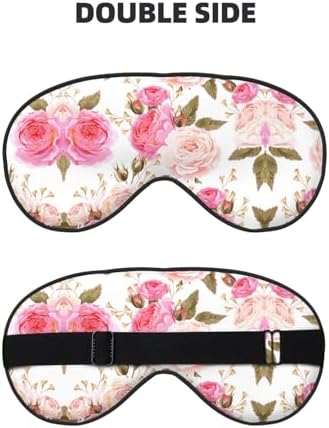 Floral Flower Rose Pink Eye Mask for Ultimate Sleep Comfort - Adjustable, Breathable & Stylish -Perfect for Light Sensitivity, Insomnia