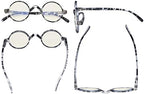 Eyekepper Round Blue Light Filter Glasses Women Men - Blocking UV Ray Anti Screen Glare Computer Readers - Black/White/Tortoise +1.50