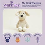 warmies Microwavable & Weighted Stuffed Animals, Puppy - Microwave Stuffed Animal Heating Pad - Weighted Plushies for Calming Comfort - for Adults & Children (Boys, Girls, Babies & Toddlers)