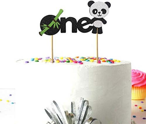 Panda One Cake Topper Decoration, Cute Panda Theme Cake Topper, Stylish Number One Cake Decoration for Birthday Celebration, Party Dessert Display, Event Cake Decor Supplies