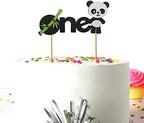 Panda One Cake Topper Decoration, Cute Panda Theme Cake Topper, Stylish Number One Cake Decoration for Birthday Celebration, Party Dessert Display, Event Cake Decor Supplies