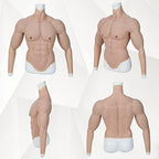 SMITIZEN Silicone Muscle Suit Silicone Male Chest with Arms Realistic Male Fake Muscle Costume for Cosplay Halloween Carnival