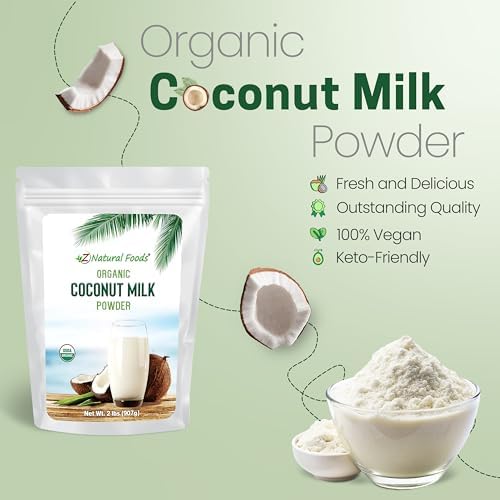Z Natural Foods Organic Coconut Milk Powder - All-Natural Vegan Dairy-Free Alternative with MCTs - Unsweetened Coconut Creamer for Coffee & Smoothies - Gluten-Free, Non-GMO, 2 lbs